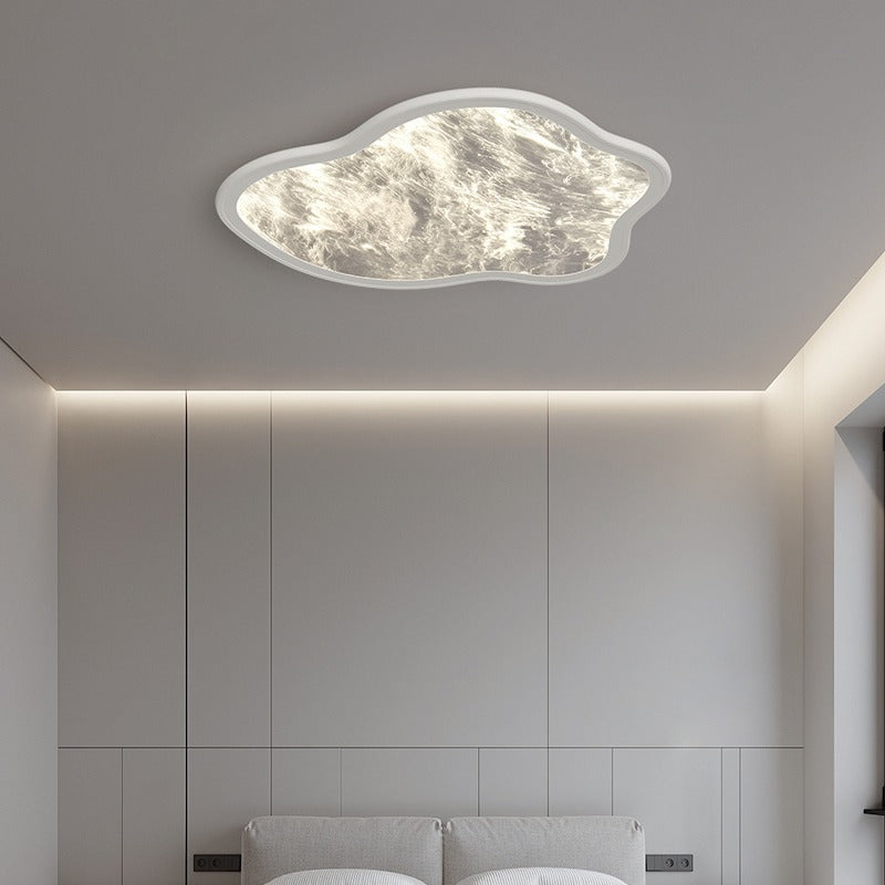 Modern Minimalist Clouds Shape Hardware Acrylic Aluminum LED Flush Mount Ceiling Light For Bedroom