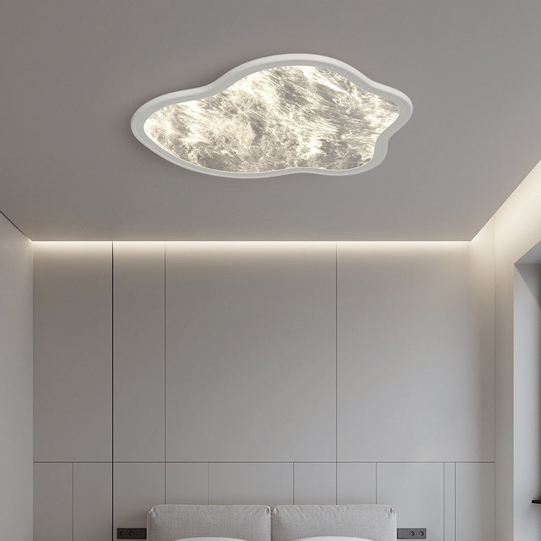 Modern Minimalist Clouds Shape Hardware Acrylic Aluminum LED Flush Mount Ceiling Light For Bedroom