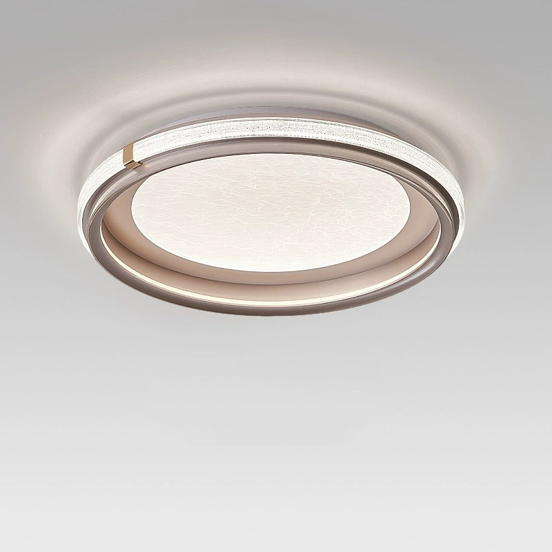 Modern Luxury Double Round Ring Aluminum Acrylic LED Flush Mount Ceiling Light For Bedroom