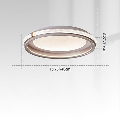 Modern Luxury Double Round Ring Aluminum Acrylic LED Flush Mount Ceiling Light For Bedroom