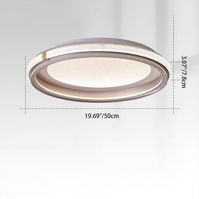 Modern Luxury Double Round Ring Aluminum Acrylic LED Flush Mount Ceiling Light For Bedroom