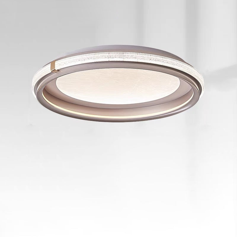 Modern Luxury Double Round Ring Aluminum Acrylic LED Flush Mount Ceiling Light For Bedroom