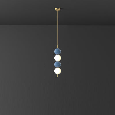 Modern Minimalist Vertical String Ball Brass Acrylic LED Pendant Light For Bedroom