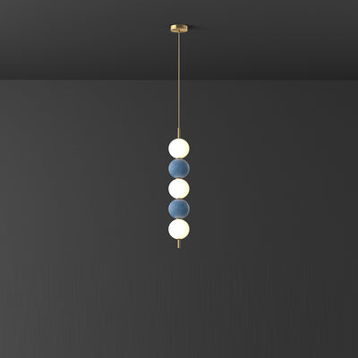 Modern Minimalist Vertical String Ball Brass Acrylic LED Pendant Light For Bedroom