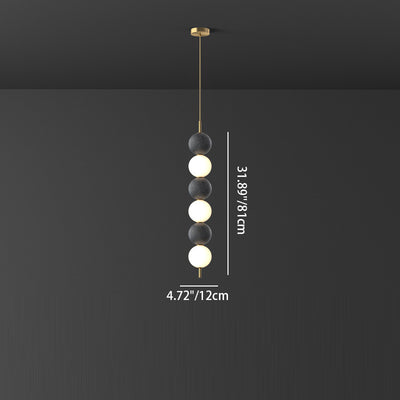 Modern Minimalist Vertical String Ball Brass Acrylic LED Pendant Light For Bedroom