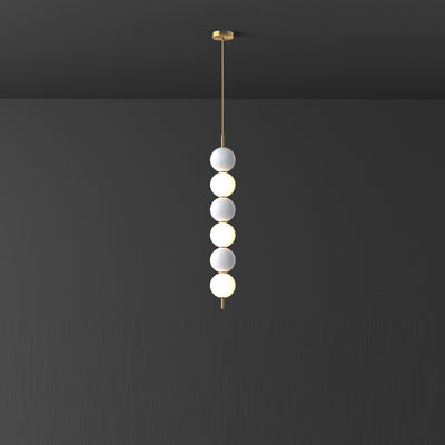 Modern Minimalist Vertical String Ball Brass Acrylic LED Pendant Light For Bedroom