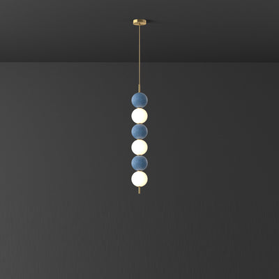 Modern Minimalist Vertical String Ball Brass Acrylic LED Pendant Light For Bedroom