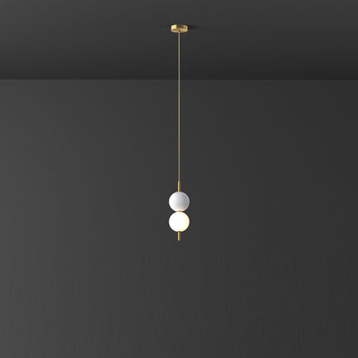 Modern Minimalist Vertical String Ball Brass Acrylic LED Pendant Light For Bedroom