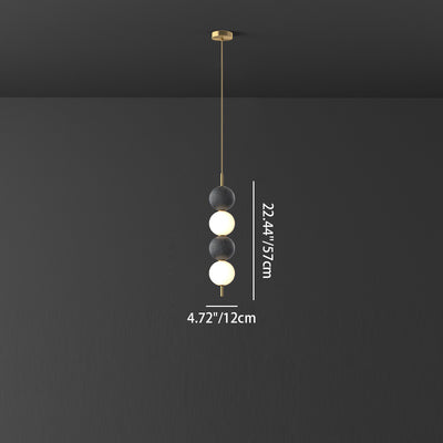 Modern Minimalist Vertical String Ball Brass Acrylic LED Pendant Light For Bedroom