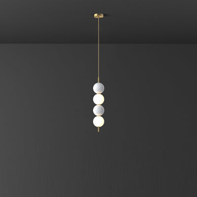 Modern Minimalist Vertical String Ball Brass Acrylic LED Pendant Light For Bedroom