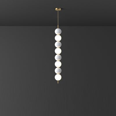 Modern Minimalist Vertical String Ball Brass Acrylic LED Pendant Light For Living Room