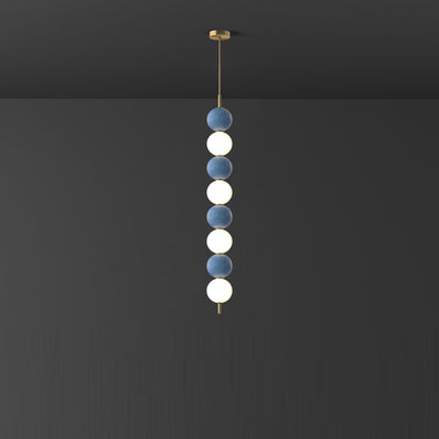 Modern Minimalist Vertical String Ball Brass Acrylic LED Pendant Light For Living Room