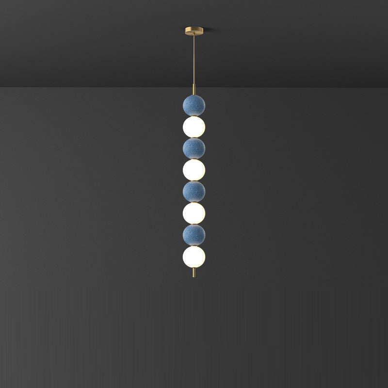 Modern Minimalist Vertical String Ball Brass Acrylic LED Pendant Light For Living Room