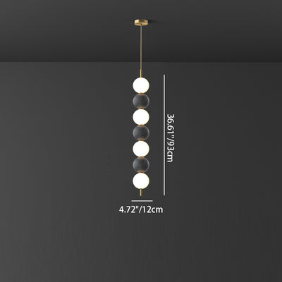 Modern Minimalist Vertical String Ball Brass Acrylic LED Pendant Light For Living Room