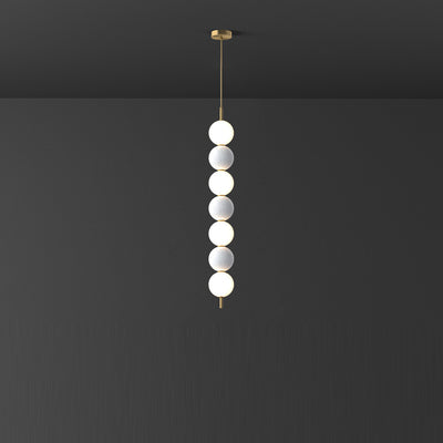 Modern Minimalist Vertical String Ball Brass Acrylic LED Pendant Light For Living Room