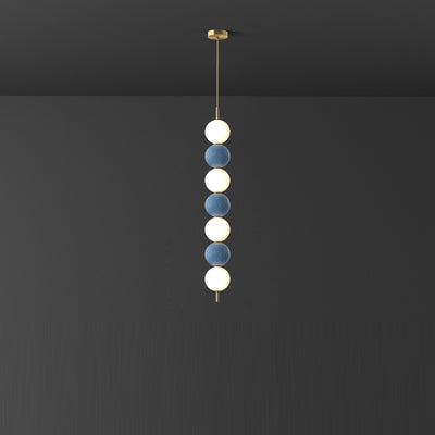 Modern Minimalist Vertical String Ball Brass Acrylic LED Pendant Light For Living Room