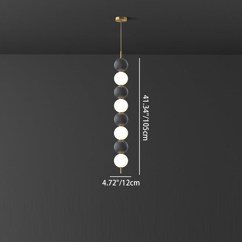 Modern Minimalist Vertical String Ball Brass Acrylic LED Pendant Light For Living Room