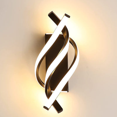 Contemporary Nordic Spiral Iron Silicone LED Wall Sconce Lamp For Bedroom