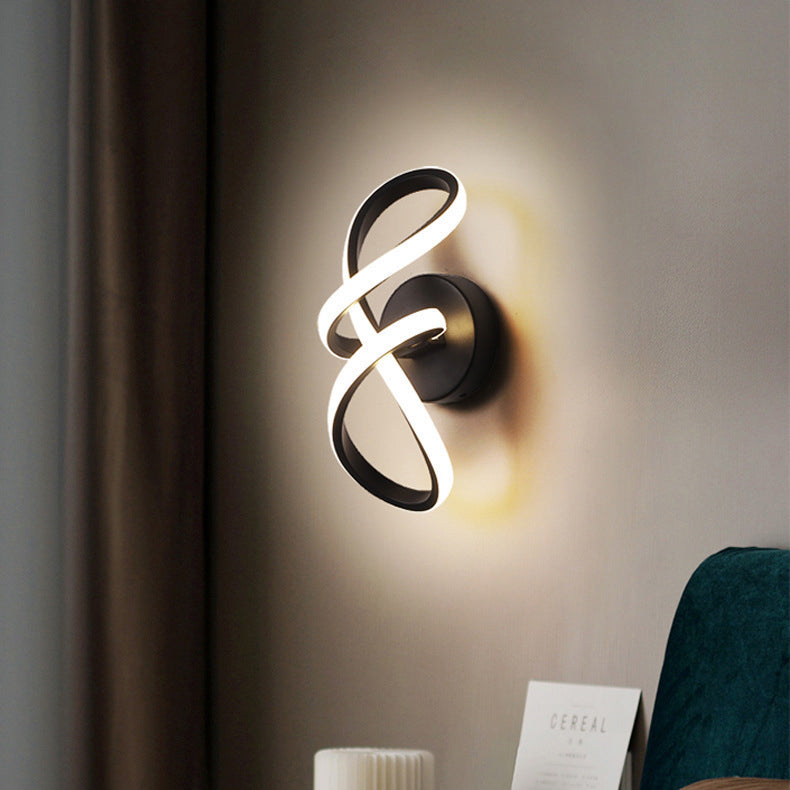 Contemporary Creative Aluminum Silicone Bow Shape LED Wall Sconce Lamp For Living Room