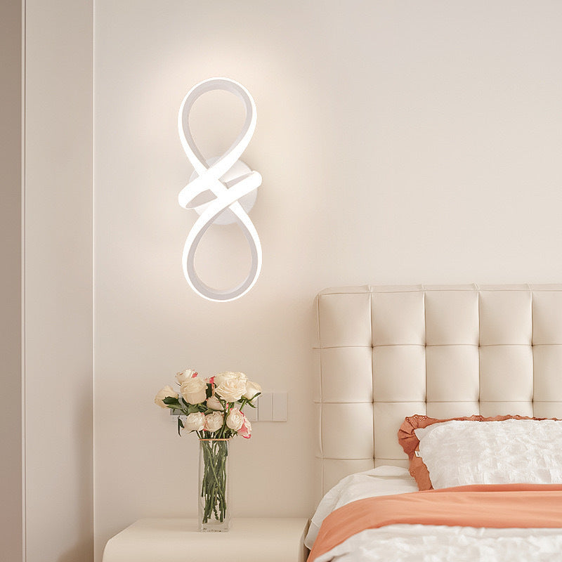 Contemporary Creative Aluminum Silicone Bow Shape LED Wall Sconce Lamp For Living Room