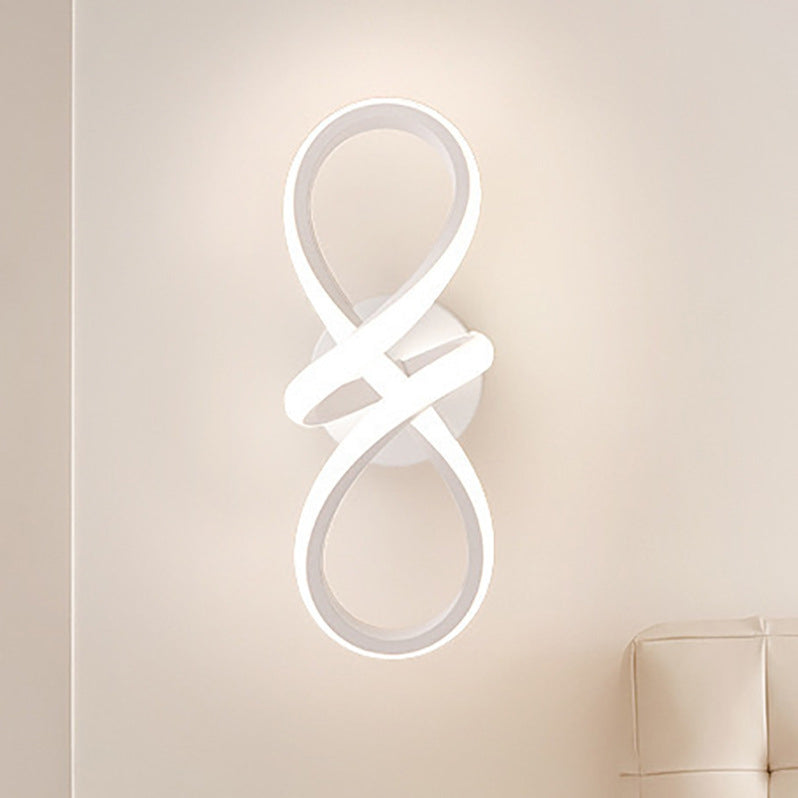 Contemporary Creative Aluminum Silicone Bow Shape LED Wall Sconce Lamp For Living Room