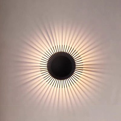 Contemporary Creative Aluminum Round Sunflower LED Wall Sconce Lamp For Living Room