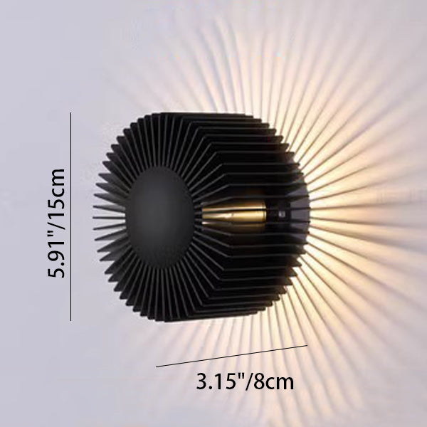 Contemporary Creative Aluminum Round Sunflower LED Wall Sconce Lamp For Living Room