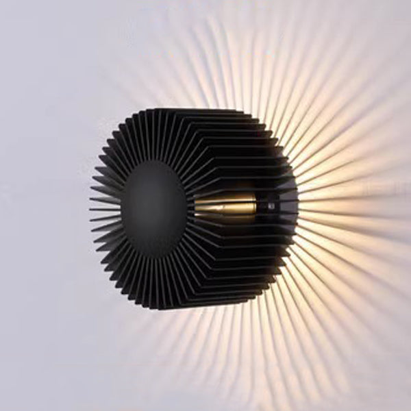 Contemporary Creative Aluminum Round Sunflower LED Wall Sconce Lamp For Living Room