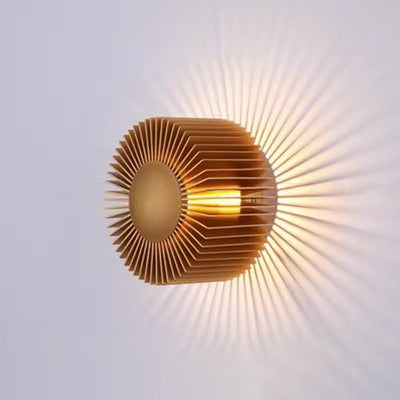 Contemporary Creative Aluminum Round Sunflower LED Wall Sconce Lamp For Living Room