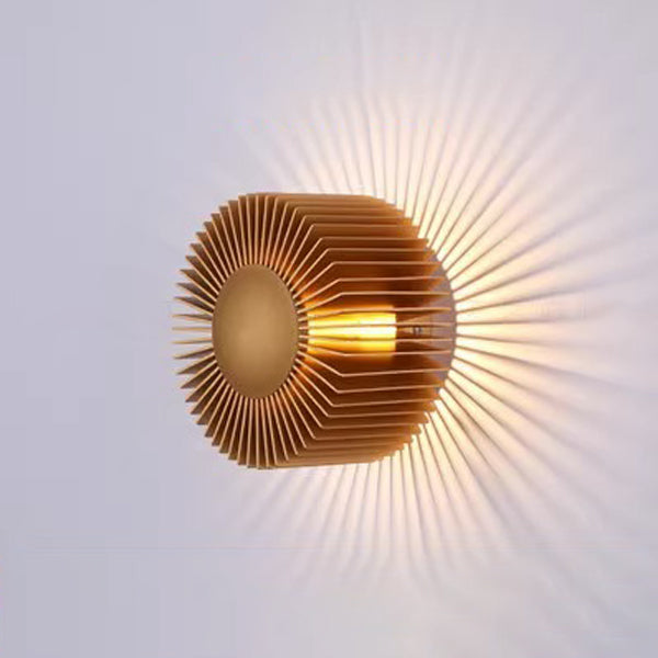 Contemporary Creative Aluminum Round Sunflower LED Wall Sconce Lamp For Living Room