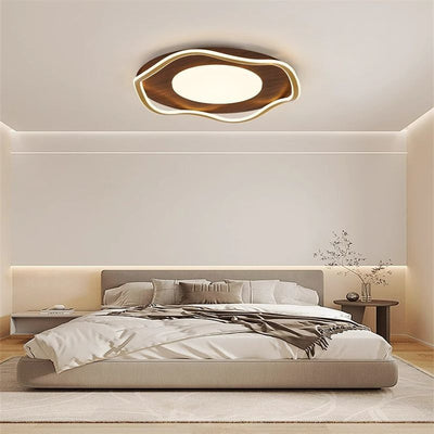 Contemporary Nordic Iron Aluminum Acrylic Irregular Round LED Flush Mount Ceiling Light For Living Room