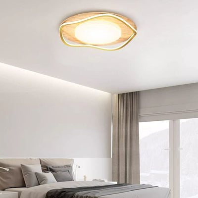 Contemporary Nordic Iron Aluminum Acrylic Irregular Round LED Flush Mount Ceiling Light For Living Room