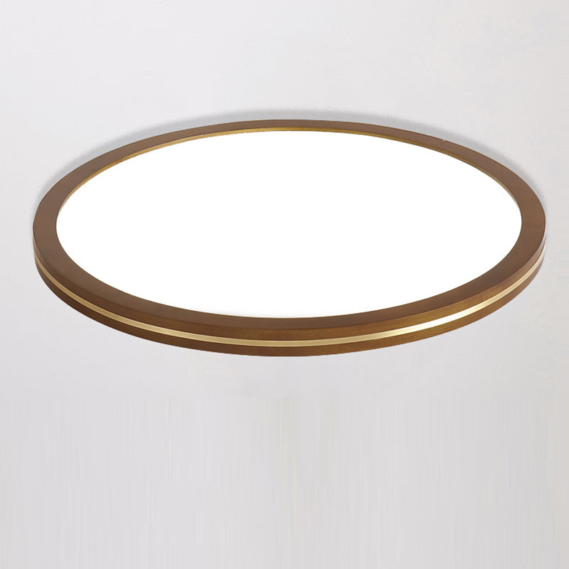 Modern Minimalist Round Square Rectangular Wood Acrylic LED Flush Mount Ceiling Light For Living Room