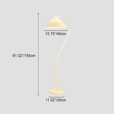 Modern Minimalist Pleated Fabric Iron 1-Light Standing Floor Lamp For Living Room