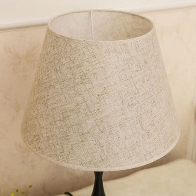 Contemporary Nordic Drum Shape Iron Fabric 1-Light Table Lamp For Bedroom