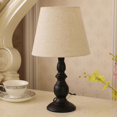 Contemporary Nordic Drum Shape Iron Fabric 1-Light Table Lamp For Bedroom