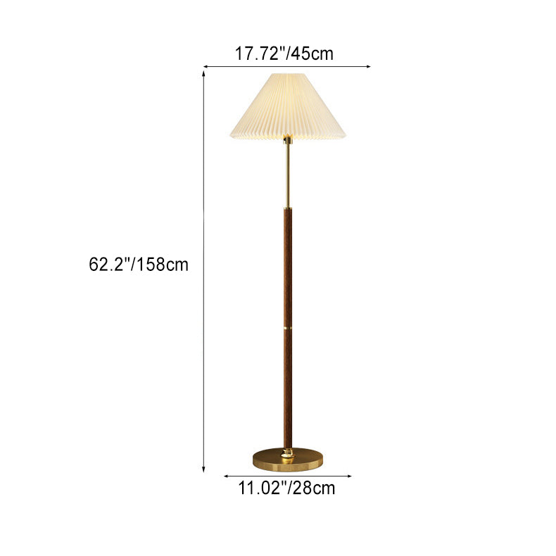 Modern Luxury Drum Pleated Fabric Shade Iron 1-Light Standing Floor Lamp For Living Room