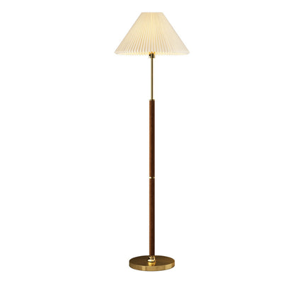 Modern Luxury Drum Pleated Fabric Shade Iron 1-Light Standing Floor Lamp For Living Room