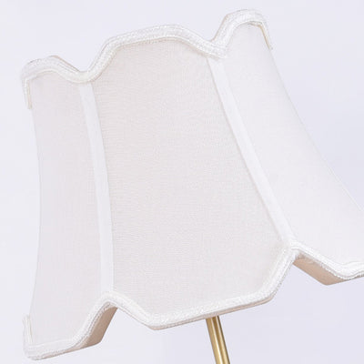 Contemporary Creative Drum Shape Pleated Brass Linen Deer Horn 1-Light Table Lamp For Bedroom