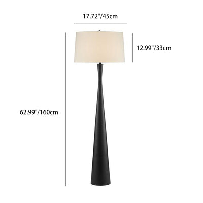 Contemporary Nordic Iron Fabric Drum Shape 1-Light Standing Floor Lamp For Living Room