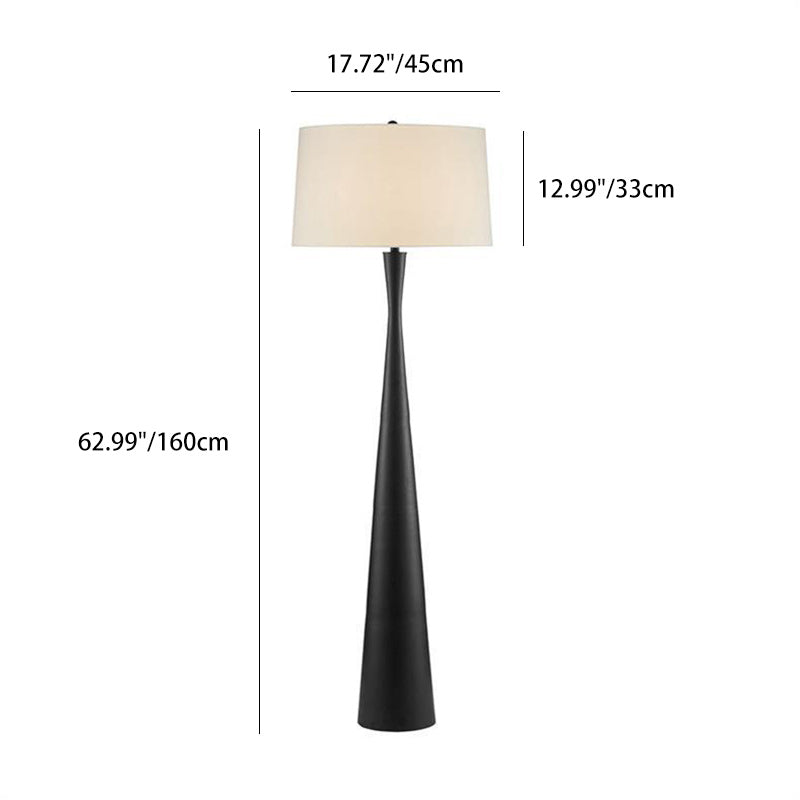 Contemporary Nordic Iron Fabric Drum Shape 1-Light Standing Floor Lamp For Living Room