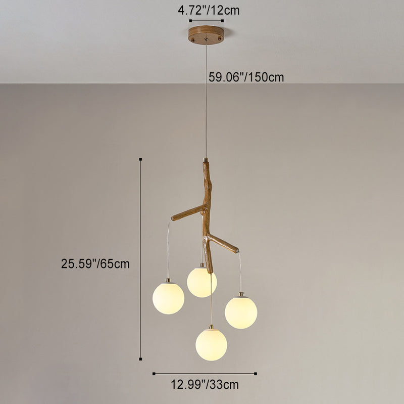 Modern Art Deco Loft Tree Branch Iron Resin Acrylic 4/6 - Light Chandeliers For Dining Room