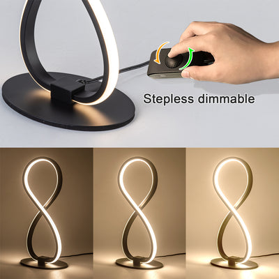 Modern Minimalist 8 Shape Aluminum Silicone LED Table Lamp For Living Room