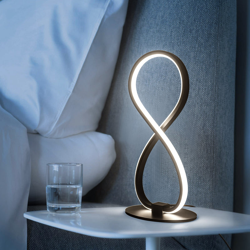 Modern Minimalist 8 Shape Aluminum Silicone LED Table Lamp For Living Room