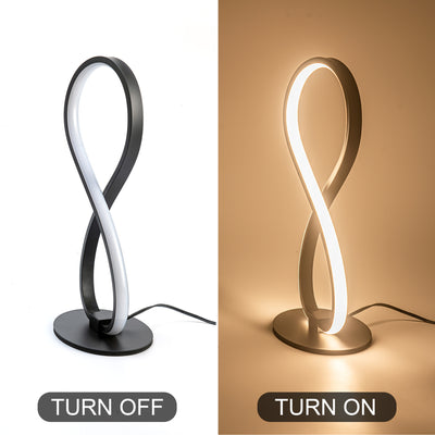 Modern Minimalist 8 Shape Aluminum Silicone LED Table Lamp For Living Room