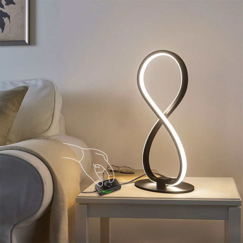 Modern Minimalist 8 Shape Aluminum Silicone LED Table Lamp For Living Room