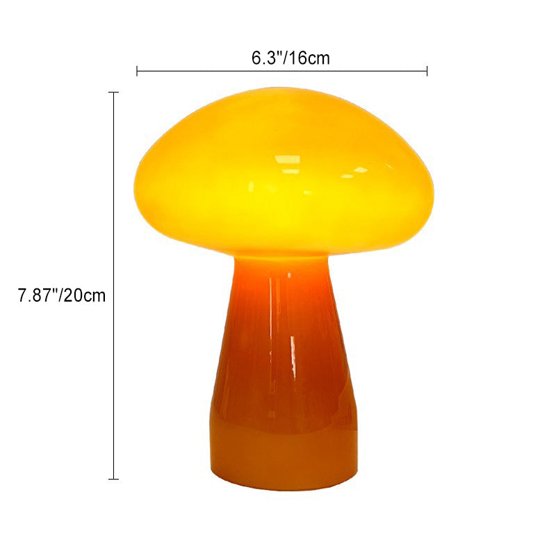 Contemporary Nordic Mushroom Shape Glass USB LED Table Lamp For Bedroom