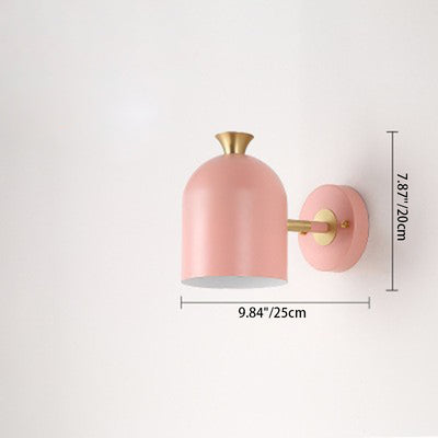 Contemporary Nordic Macaron Cone Cup Shape Glass Ball Iron Aluminum 1-Light Wall Sconce Lamp For Living Room