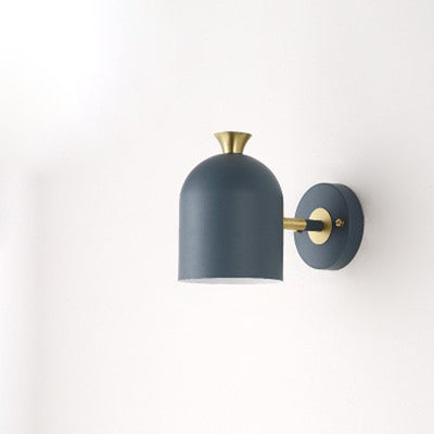 Contemporary Nordic Macaron Cone Cup Shape Glass Ball Iron Aluminum 1-Light Wall Sconce Lamp For Living Room