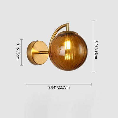 Contemporary Nordic Macaron Cone Cup Shape Glass Ball Iron Aluminum 1-Light Wall Sconce Lamp For Living Room